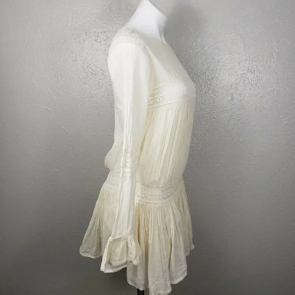 TULAROSA Cream Berkley Prairie Lace Mini Dress XS - Picture 8 of 11
